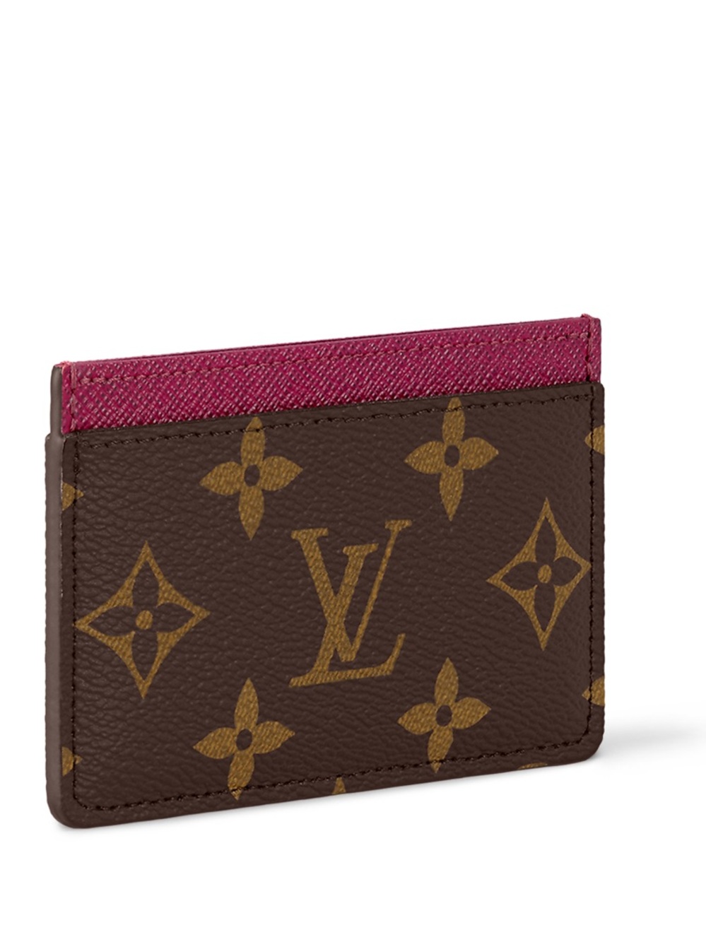 PRE LOVED Louis Vuitton Fuchsia Pink Card Holder in Monogram Canvas, M60703